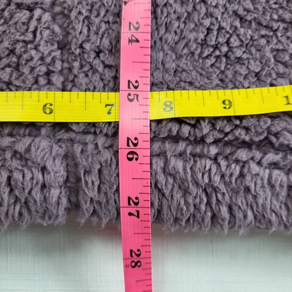 Koolaburra by UGG Fleece VEST Womens Size 1X Purple Sherpa Hooded Pockets Snaps - Picture 8 of 16